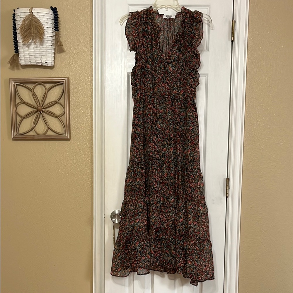 Floral Black and Red Women's Dress